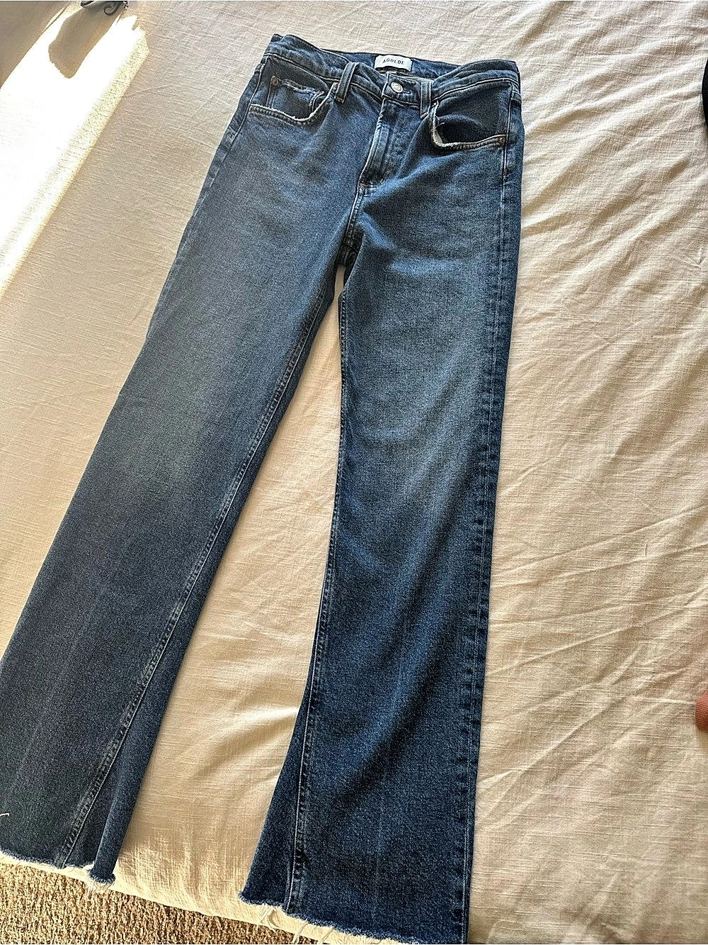 AGOLDE Riley Flare Jeans in Blue Waist 26